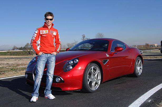 Casey Stoner tests the Alfa 8C Competizione