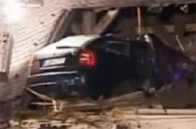 Car lands on roof video