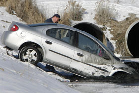 Car Crashes In Snow