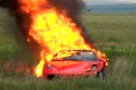 Video: Ferrari F430 on fire