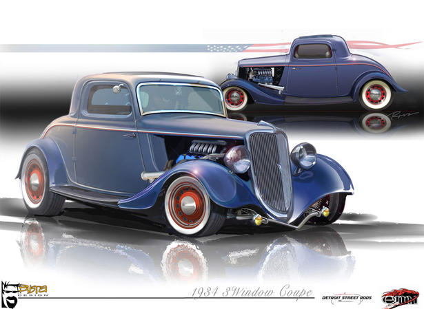 1934 Ford 3 Window Coupe hot rod