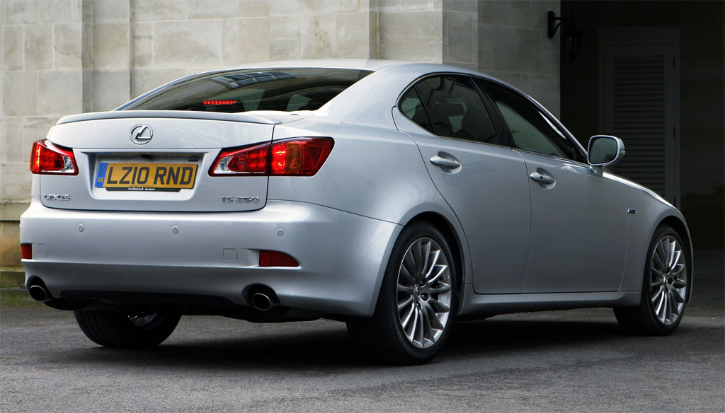 The Lexus IS F Sport in UK includes a lowered suspension, 18-inch alloy 