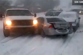 Video: Live Icy 20 Car Pileup