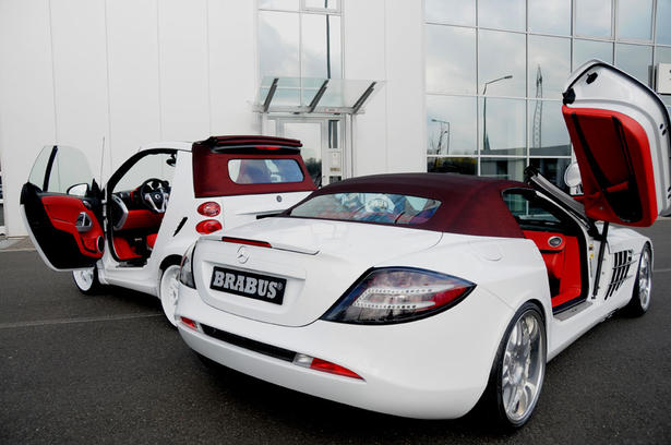 Red and White Mercedes SLR McLaren Roadster BRABUS