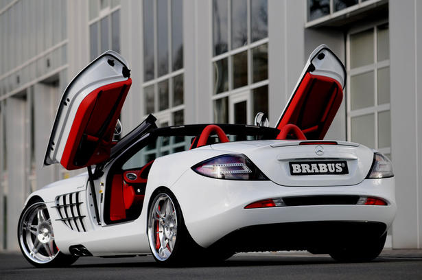 Red and White Mercedes SLR McLaren Roadster BRABUS