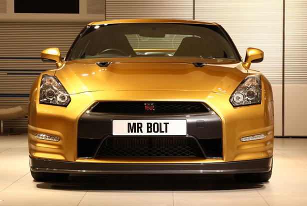 Gold Nissan GT R