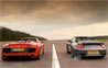 Porsche 911 Turbo Cabrio vs Audi R8 Spyder Video