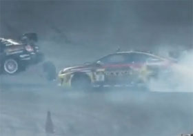 Subaru STI vs Scion tC Drifting Crash Video