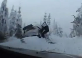 Video: Raikkonen crash in Arctic Lapland Rally