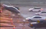 Drunk Driver Shoots Car Off Toll Booth Video