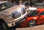 Video: Ford F150 Crashes Ferrari 458 Italia