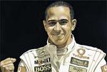 Lewis Hamilton portrait in Mobil 1 oil