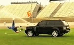 Video: Range Rover saved by awesome goalkeeper