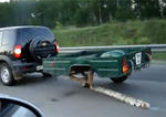 Video: SUV Gets Tree Trunk Spare Tire