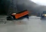 Video: Truck Dives In Icy River