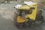 Video: Trucker Ejected After Crash