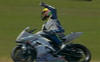 Bike Rider Celebrates Victory A Lap Earlier