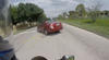 Biker Tries To Avoid Road Raging Lunatic