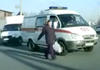 Close Call: Ambulance Misses Woman