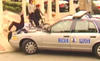 Cop Car Rams Kid with Skateboard