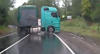 Lucky Guy Has Close Call With Semi Truck