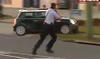 Mini Cooper Avoids Spike Strips and Police