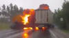 Tanker Truck Crashes. Explodes. Driver Escapes