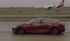 Tesla Model S Races Boeing 737