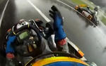 Fernando Alonso Drives a Kart in Heavy Rain