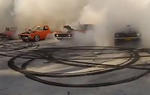 Huge Seven Car Burnout