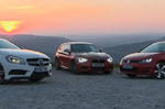 Mercedes A45 AMG vs Volkswagen Golf GTI VII vs BMW M135i