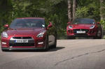 Nissan GT R vs Jaguar F Type Coupe V8