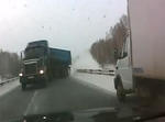 Slipping Truck Avoids Collision
