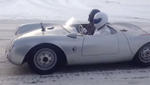 Stig and Darth Vader Ride a Porsche 550 Spyder in the Snow