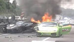 Three Lamborghinis On Fire