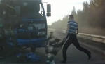 Truck Driver Makes Chuck Norris Impression During Crash