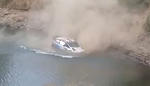 WRC Rally Car Barrel Rolls Into A Lake